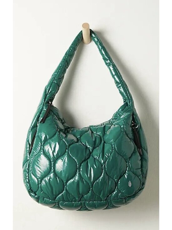 Free People Handbags - Free People Quilted Carryall Tote Bag surplus Shine Green New with Tags